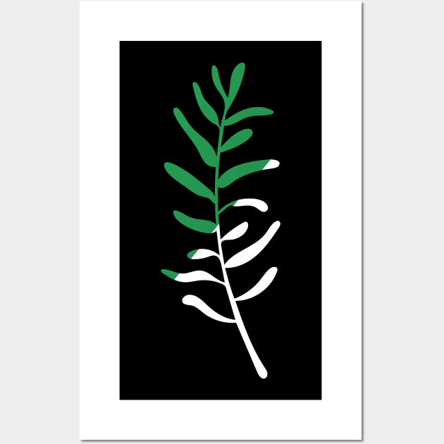 Modern abstract olive tree branch illustration Wall Art by sziszigraphics